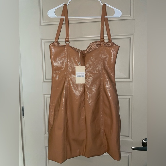 NWT Meshki Tan leather dress - Picture 3 of 5